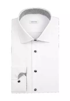 Деловая рубашка, приталенный крой, длинный рукав, воротник Кент, мужская seidensticker, белый
