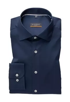 Деловая рубашка, приталенный крой, мужская ETERNA, темно-синий