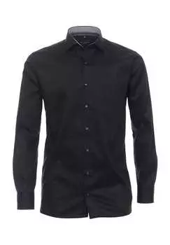 Деловая рубашка простого современного покроя Casamoda, черный