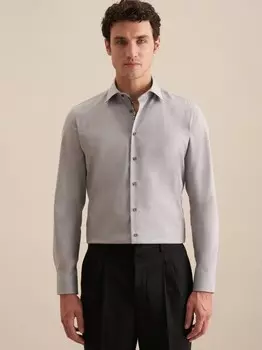 Деловая рубашка с длинным рукавом Seidensticker, серый