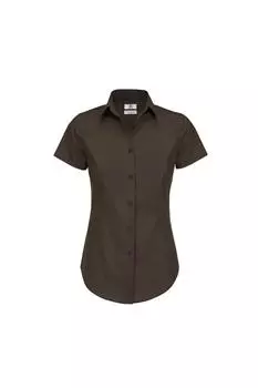 Деловая рубашка с коротким рукавом Black Tie B&C, коричневый