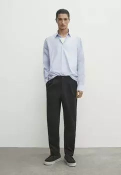 Деловая рубашка SEERSUCKER STRIPED Massimo Dutti, цвет light blue
