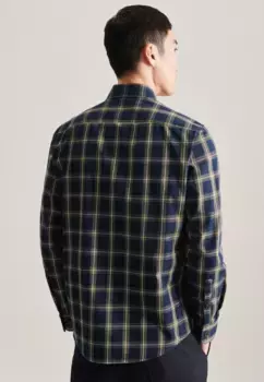 Деловая рубашка seidensticker "Black Rose", обычный клетчатый воротник Кент с длинными рукавами, синий