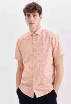 Деловая рубашка seidensticker "Black Rose", стандартный короткий рукав, воротник Kent с принтом, цвет Orange