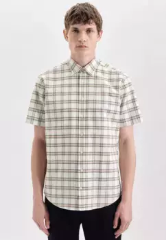 Деловая рубашка seidensticker "Black Rose", воротник на пуговицах с обычным коротким рукавом в клетку, желтый