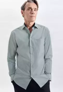 Деловая рубашка seidensticker "Regular", стандартный длинный рукав, воротник Kent, полоски, зеленый