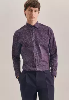 Деловая рубашка seidensticker "Regular", стандартный длинный рукав, воротник Kent, принт, красный