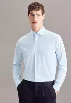 Деловая рубашка seidensticker "Regular", стандартный длинный рукав, воротник Kent, полоски, голубой