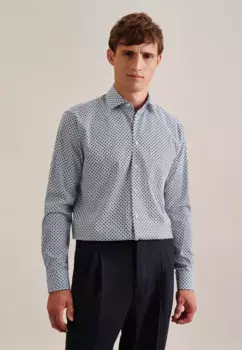 Деловая рубашка seidensticker "Regular", стандартный длинный рукав, воротник Kent, принт, зеленый