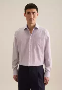 Деловая рубашка seidensticker "Regular", стандартный длинный рукав, воротник Kent, полоски, красный