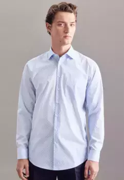 Деловая рубашка seidensticker "Regular", стандартный длинный рукав, воротник Kent, принт, голубой