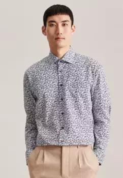 Деловая рубашка seidensticker "Regular", стандартный длинный рукав, воротник "Кент" с цветочным принтом, коричневый