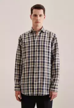 Деловая рубашка seidensticker "Regular", стандартный клетчатый воротник Kent с длинными рукавами, синий