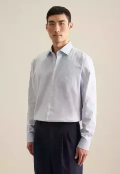 Деловая рубашка seidensticker "Regular", стандартный клетчатый воротник Kent с длинными рукавами, голубой