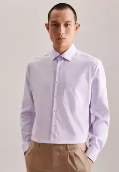 Деловая рубашка seidensticker "Regular", стандартный воротник "Кент" с длинными рукавами, однотонная, фиолетовый