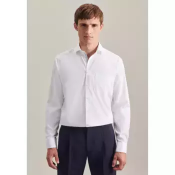 Деловая рубашка seidensticker "Regular", стандартный воротник "Кент" с длинными рукавами, однотонная, белый