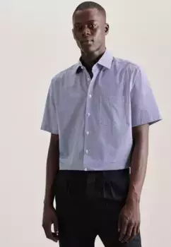 Деловая рубашка seidensticker "Regular", стандартный воротник с короткими рукавами и принтом Kent, синий