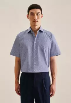 Деловая рубашка seidensticker "Regular", стандартный воротник с короткими рукавами и принтом Kent, голубой