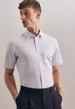 Деловая рубашка seidensticker "Regular", стандартный воротник с короткими рукавами и принтом Kent, бирюзовый