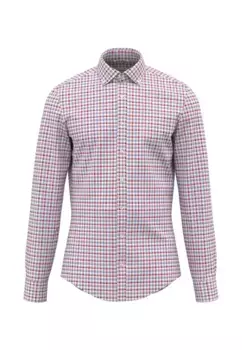 Деловая рубашка seidensticker "Shaped", фасонный воротник на пуговицах с длинными рукавами в клетку, красный