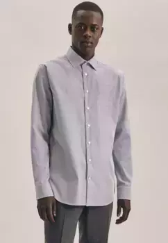 Деловая рубашка seidensticker "Shaped", фигурный воротник с длинными рукавами и полосками Kent, синий