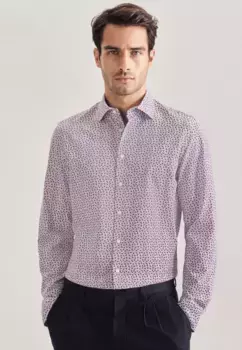 Деловая рубашка seidensticker "Slim", узкий длинный рукав с принтом воротника Kent, красный