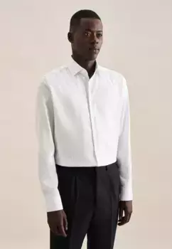 Деловая рубашка seidensticker "Slim", узкий длинный рукав, воротник "Кент" в клетку, голубой