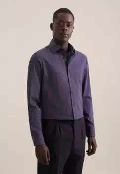 Деловая рубашка seidensticker "Slim", узкий длинный рукав с принтом воротника Kent, розовый