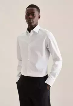 Деловая рубашка seidensticker "Slim", узкий длинный рукав, воротник "Кент" в клетку, синий