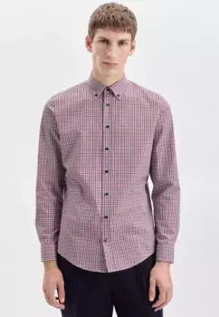 Деловая рубашка seidensticker "Slim", узкий воротник на пуговицах с длинными рукавами в клетку, красный