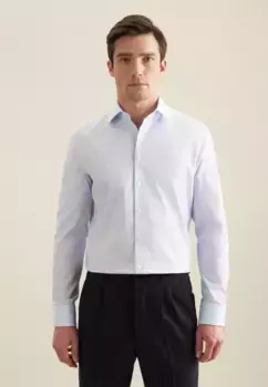 Деловая рубашка seidensticker "X-Slim", X-Slim с длинными рукавами и принтом на воротнике Kent, голубой