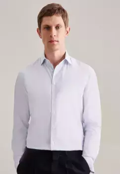 Деловая рубашка seidensticker "X-Slim", X-Slim с длинными рукавами и принтом на воротнике Kent, голубой