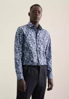 Деловая рубашка seidensticker "X-Slim", X-Slim с длинными рукавами и принтом на воротнике Kent, голубой