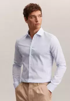 Деловая рубашка seidensticker "X-Slim", X-Slim с длинными рукавами и принтом на воротнике Kent, голубой