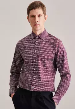 Деловая рубашка seidensticker "X-Slim", X-Slim с длинными рукавами и принтом на воротнике Kent, красный