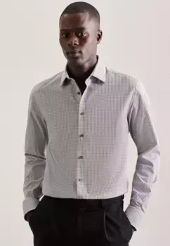 Деловая рубашка seidensticker "X-Slim", X-Slim с длинными рукавами и клетчатым воротником Kent, серый