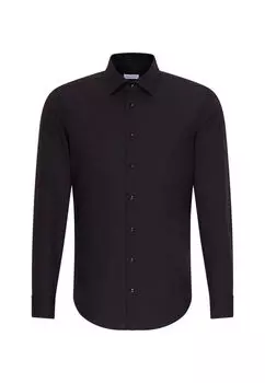 Деловая рубашка «слим» Seidensticker, черный