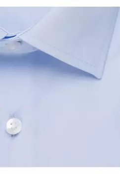 Деловая рубашка, современный крой, длинные рукава, воротник Кент, мужская seidensticker, светло-синий