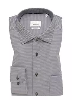 Деловая рубашка, современный крой, длинные рукава, воротник Кент, мужская ETERNA, антрацит