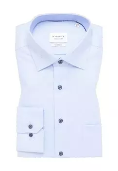 Деловая рубашка, современный крой, длинные рукава, воротник Кент, мужская ETERNA, цвет Mittelblau