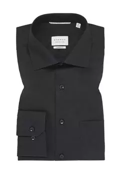 Деловая рубашка, современный крой, нагрудный карман, мужская ETERNA, черный