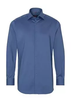 Деловая рубашка, современный крой, воротник акулы, мужская ETERNA, синий