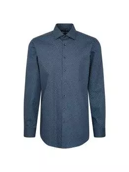 Деловая рубашка стандартного размера с длинным рукавом Seidensticker, синий