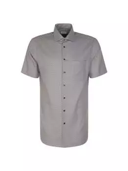 Деловая рубашка стандартный короткий рукав Seidensticker, серый