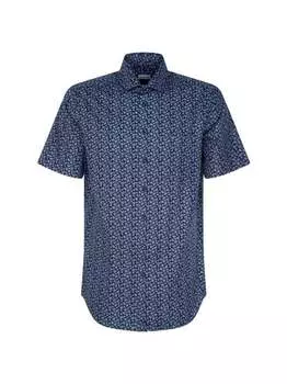 Деловая рубашка стандартный короткий рукав Seidensticker, синий