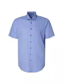 Деловая рубашка стандартный короткий рукав Seidensticker, синий