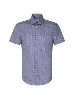 Деловая рубашка стандартный короткий рукав Seidensticker, синий