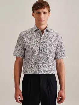 Деловая рубашка стандартный короткий рукав Seidensticker, синий