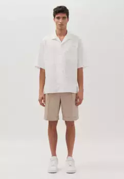 Деловая рубашка studio seidensticker "Studio", обычный короткий рукав, воротник с лацканами, однотонная, белый