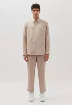 Деловая рубашка studio seidensticker "Studio", стандартный воротник Кент с длинными рукавами, однотонная, коричневый